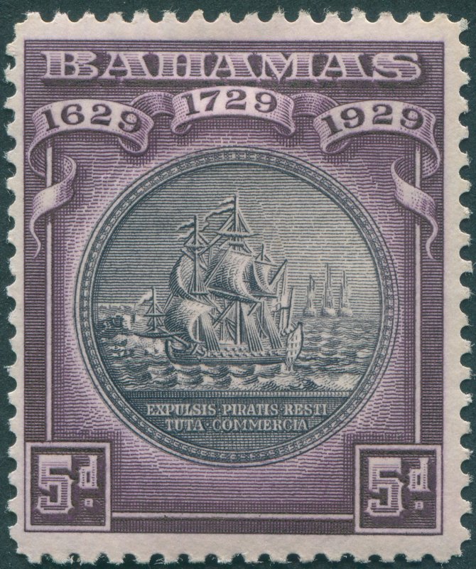 Bahamas 1930 5d black & deep purple SG128 unused