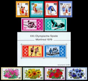 Germany Scott 1204-1228, B526-B536 (1976) Mint NH VF, CV $28.90 S 