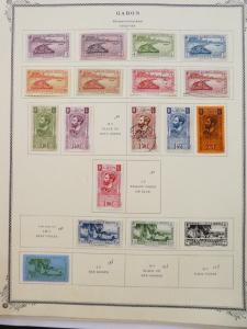 EDW1949SELL : GABON Very clean Mint & Used collection on album pages. Cat $873.