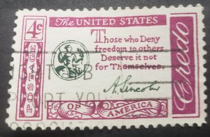 1960 4c Credo-Lincoln US 1143