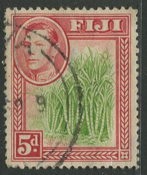 Fiji - Scott 124 - KGVI - Definitive - 1938 - FU - Single 5p Stamp