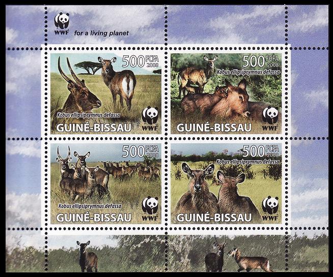 Guinea-Bissau WWF Defassa Waterbuck Miniature Sheet