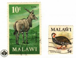 Malawi #153, 236 used Antelope, bird