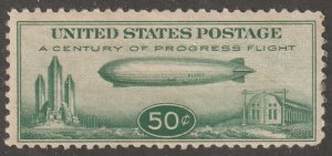 USA, Scott#C18,  mint, hinged,  Air mail,  50 cents,  green, Baby Zep