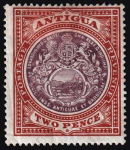 Antigua - Scott 23 - Mint-Hinged - Poor Centering - Brown Streak on Front