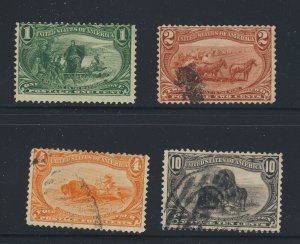 4x USA United States Stamp #285-1c MNG 286-2c 287-4c 290-10c Guide Value= $86.00