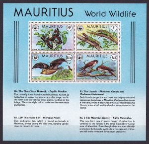 1978 Mauritius 463-466/B8 WWF, Birds, Reptiles, Butterflies  110,00 €