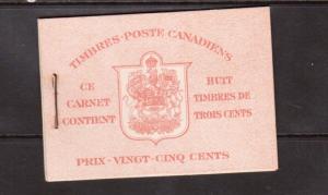 Canada Booklet #34d XF/NH French Type 1 Surcharged Rate Page