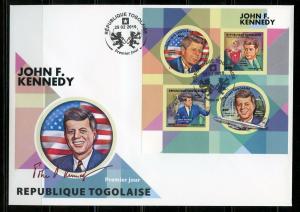 TOGO  2019  JOHN F. KENNEDY IMPERFORATE  SHEET FIRST DAY COVER