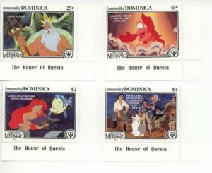 1991 Dominica Disney Littlest Mermaid (Scott 1349-50, 53-4) 