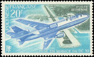 French Polynesia #C97, Complete Set, 1973, Aviation - Airplanes, Never Hinged