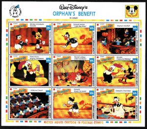 Disney-St Vincent-Sc#1790-unused NH sheet-Orphan's Benefit-1992-Donald D...