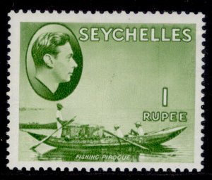 SEYCHELLES GVI SG146, 1r yellow green, M MINT. Cat £160.