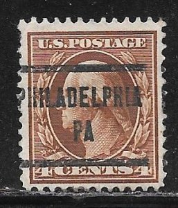 USA 377: 4c Washington, Philadelphia precancel, used, FVF