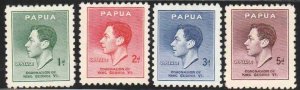 PAPUA SC#118-121Coronation of King George VI (1937) MH