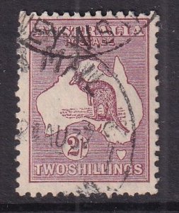 Australia #99 used 1929 kangaroo and map 2sh red brown Wmk. 203 perf. 11 1/2