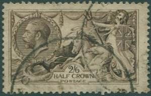 Great Britain 1913 SG400 2/6d sepia-brown KGV sea-horses waterlow print FU