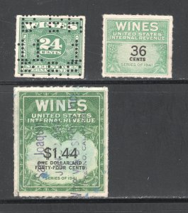 US RE100, RE135, RE147    VF, Used, WINE Revenue, June 22, 1944 ...... 6783334