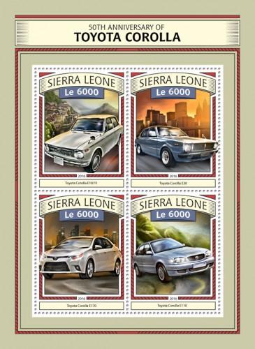 SIERRA LEONE 2016 SHEET TOYOTA COROLLA CARS srl161109a