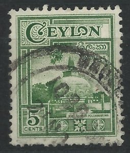 Ceylon 1950 - 5c Kiri Vehera - SG414 used