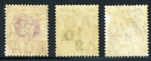 CAYMAN ISLANDS SC# 17-19 SG# 17-19 MINT H AND PEN CANCEL AS SHOWN