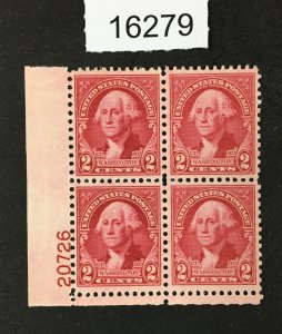 MOMEN: US STAMPS # 707 MINT OG NH PLATE BLOCK LOT #16279