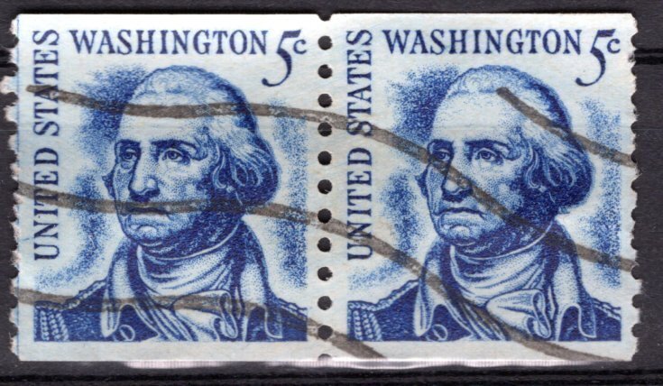 USA; 1966: Sc. # 1304:  Used Coil Se-Tenant Single Stamps