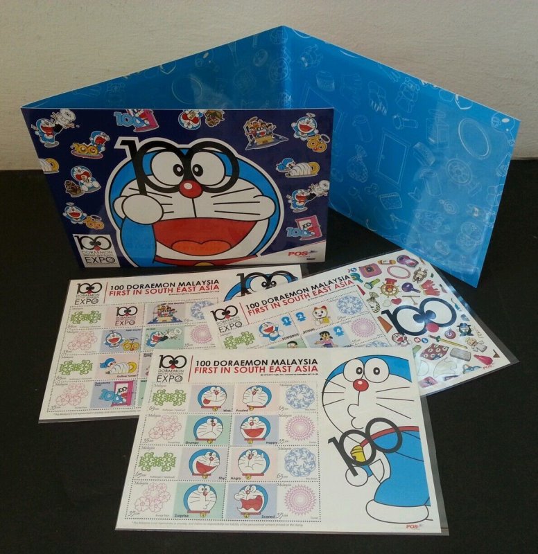 100 Doraemon Malaysia Japan Comic Animation 2013 (folder set) MNH *official