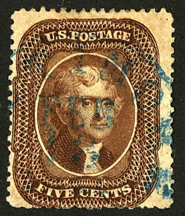 U.S. #30a USED BLUE CANCEL