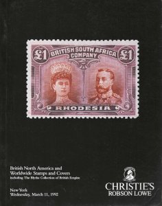 B.N.A. Stamps and Covers, Christie's Robson Lowe, New York, March  11, 1992