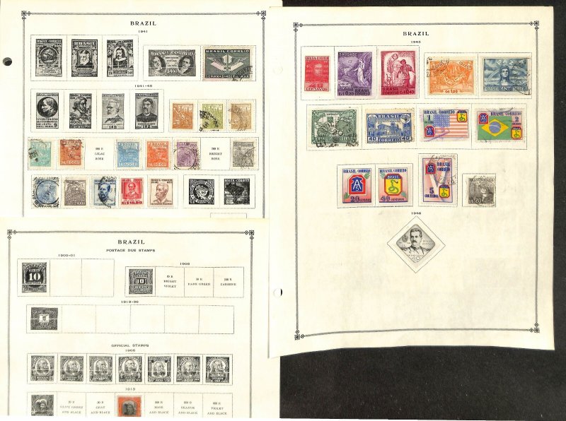 Brazil Stamp Collection on 60 Scott International Pages, 1850-1961 (BF)