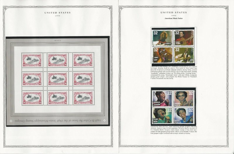 United States Stamp Collection 24 Scott Pages, Mint NH, 1997-1998, JFZ