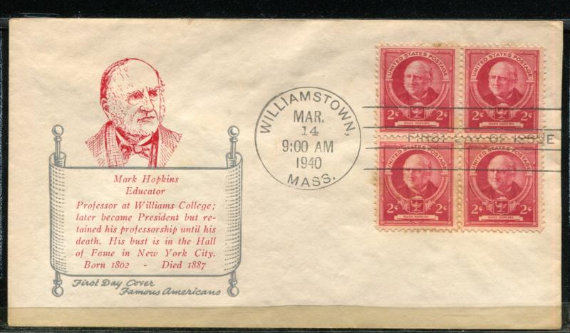 870 - 15b 2c U/A Famous American Mark Hopkins, Holland FDC