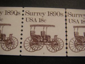 Scott 1907, 18 cent Surrey, PNC6 #1, MNH Transportation Beauty, CV $45+