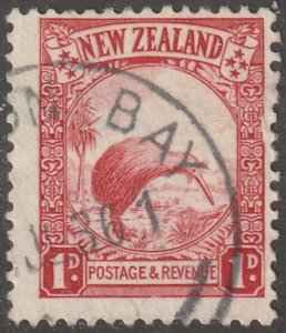 New Zealand, Scott#186, used, hinged, 1d, kiwi,