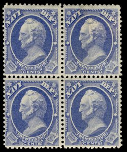 #O43  Scott CV $5250  #O43 F/VF OG NH/LH, Block, bottom 2 stamps NH, fresh co...