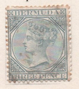 Bermuda Sc 23 1886 3 d gray Victoria stamp used