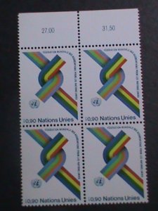 ​UNITED NATION 1976 SC# 57 UN WORLD FEDERATION (WFUNA) GENEVA-MNH BLOCK VF