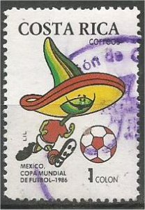 COSTA RICA, 1986, used 1col, World Cup Soccer..Scott 370