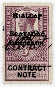 (I.B) George V Revenue : Ireland Contract Note 3/- (Provisional Government OP)
