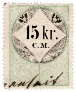 (I.B) Austria/Hungary Revenue : Stempelmarke 15kr (1854)