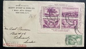 1936 New York USA Zero cancel Souvenir Sheet Cover To Sweden International Exhib