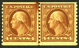 U.S. #457 MINT LINE PAIR OG HR