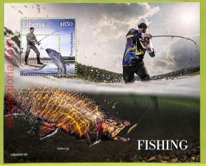 B0505 - LIBERIA - MISPERF ERROR Stamp Sheet - 2022 - Fishing, Marine Life-