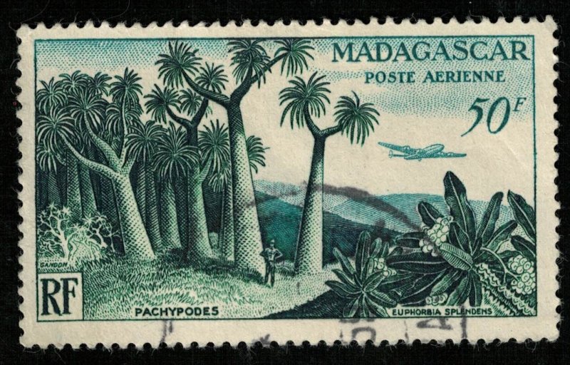 Madagascar, 50F, 1954, Airmail (T-6958)