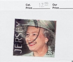 2001 Jersey #988 Θ used £3 Queen Elizabeth II - 75th birthday postage stamp