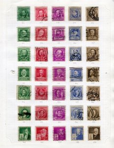 USA; 1940 fine early run of used values on cat numbered album page