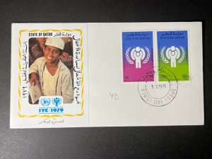 1979 State of Qatar First Day Cover FDC No Address IYC Commemorative Cover