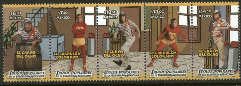 MEXICO 2522, Popular TV characters El Chapulin Colorado Strip. MINT, NH. F-VF.