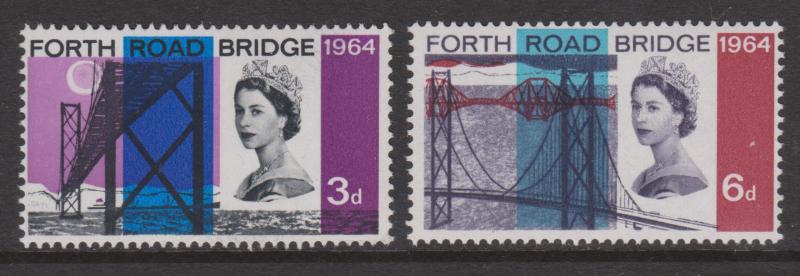 Great Britain 1964 Forth Road Bridge Set Sc#418-419 MNH